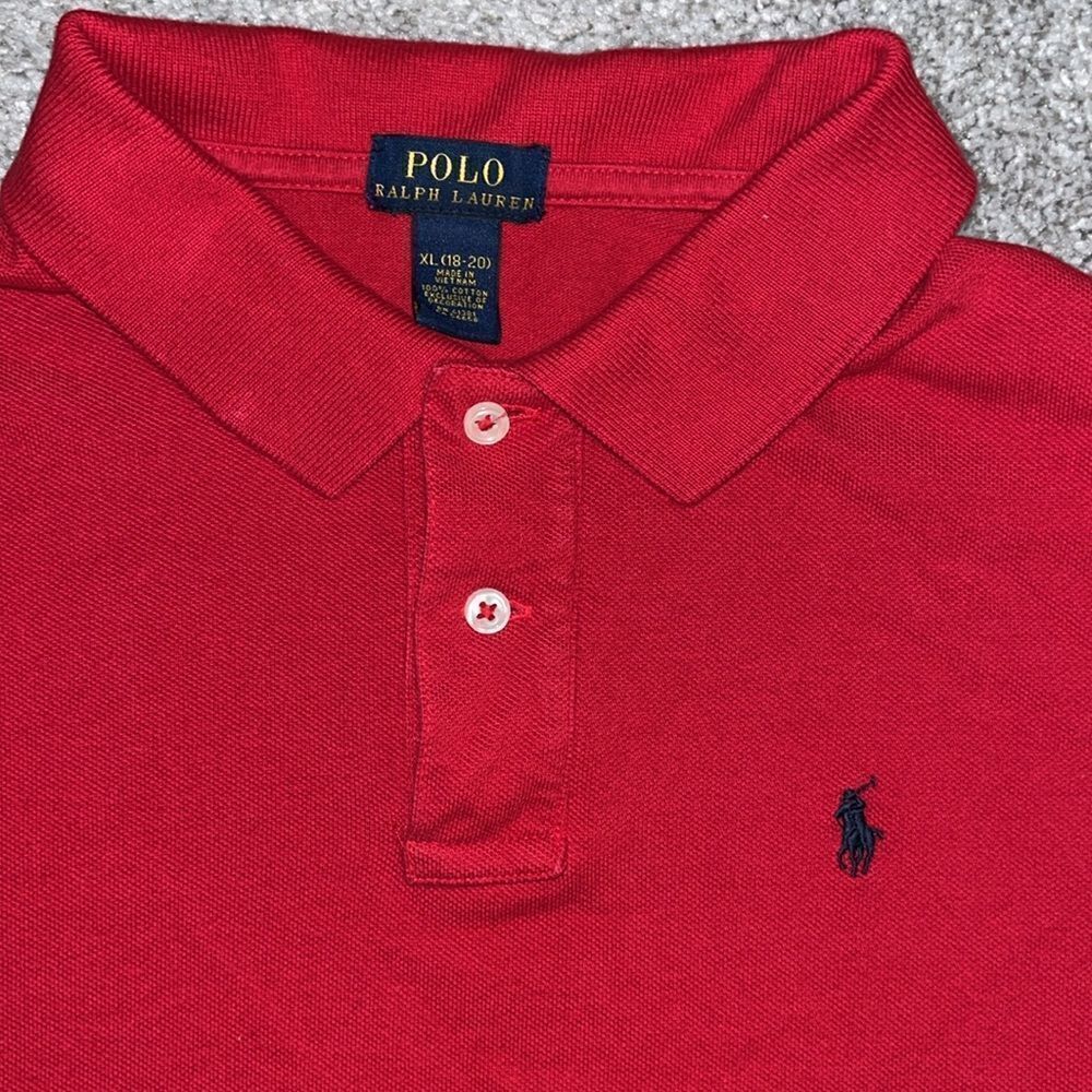 Polo Ralph Lauren NC state Red w/ Pony Youth Kids Cotton Polo Golf shirt XL